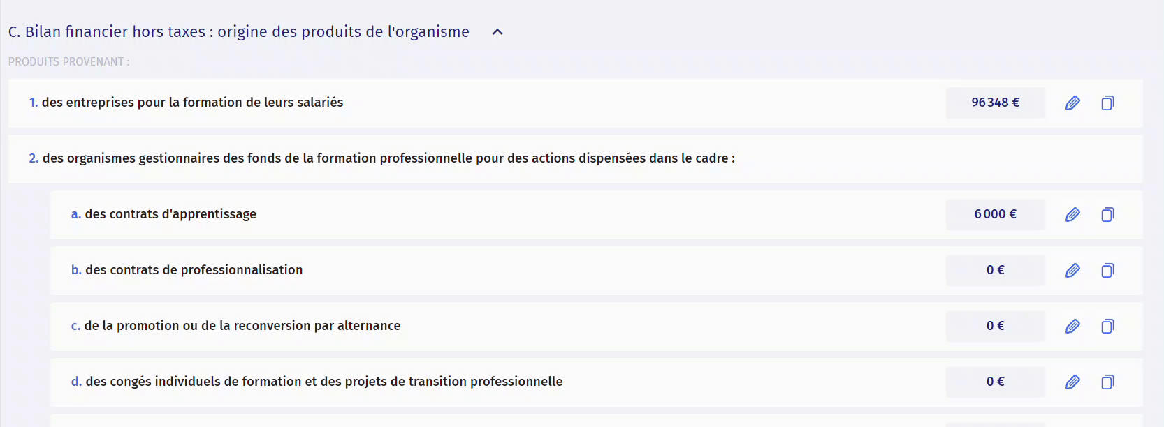 Bilan pédagogique et financier