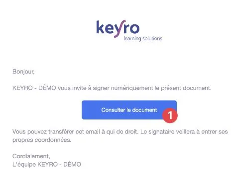Invitation à signer le contrat