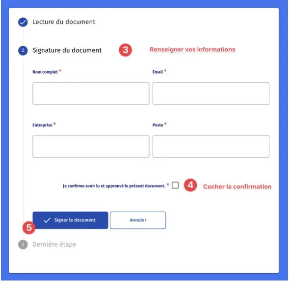 Signature du contrat